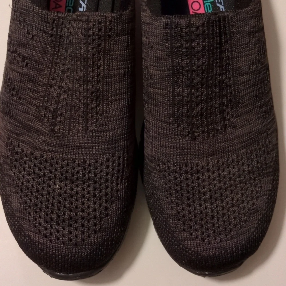 Skechers Slip-On Knit Sneakers in Dark Gray